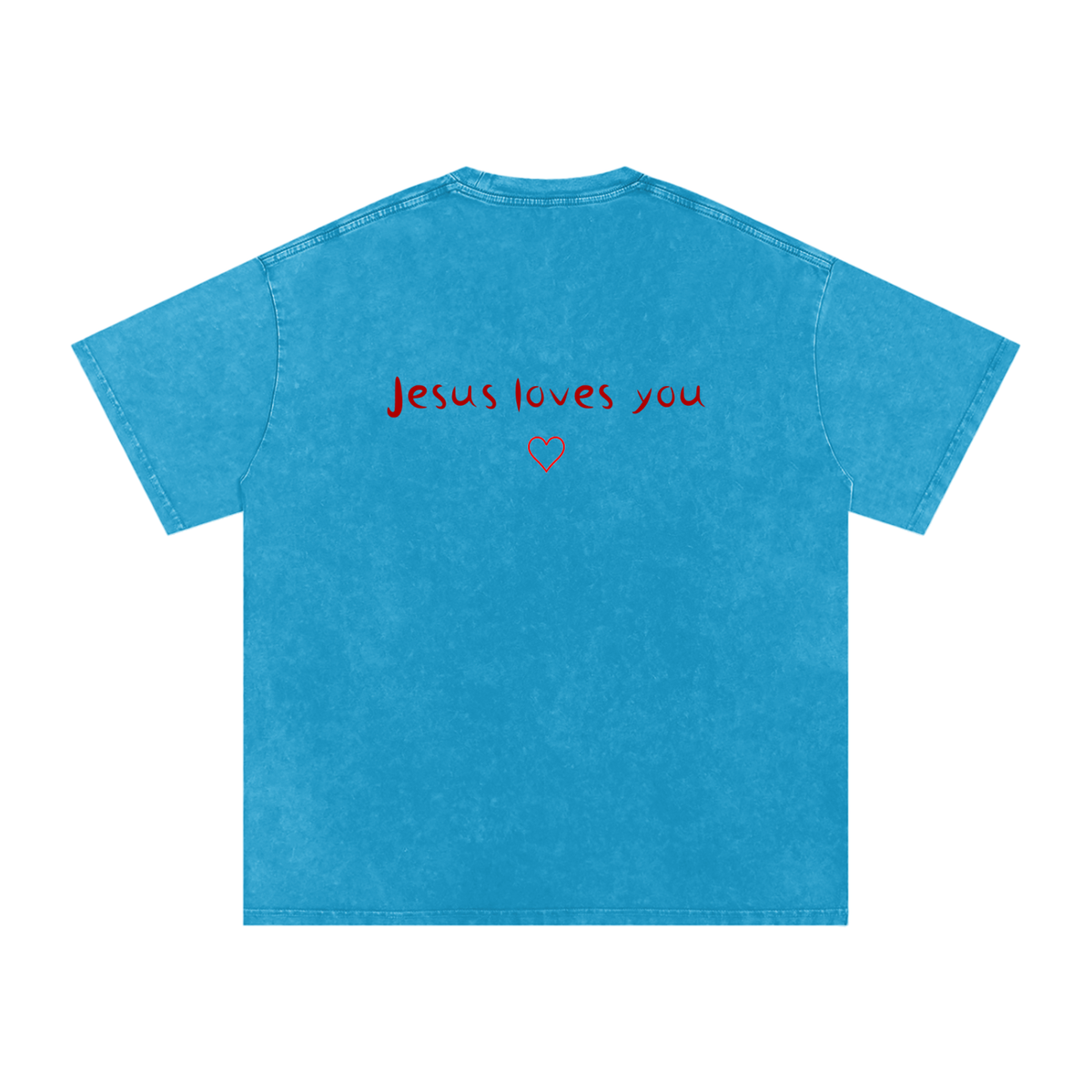 Jesus Loves You Snow Washed Oversized Cotton T-Shirt