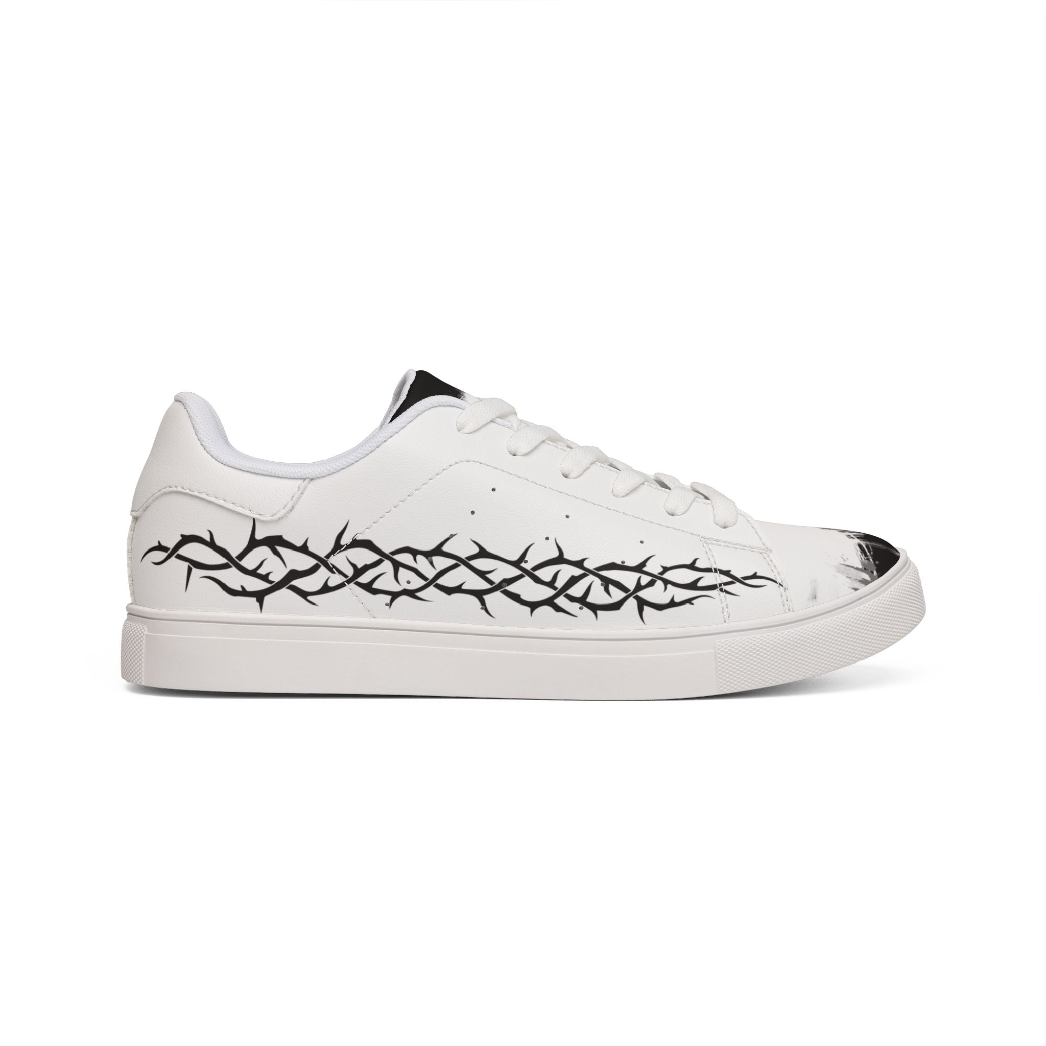 White Script Scripture Sneakers | Low-Top Leather Sneakers