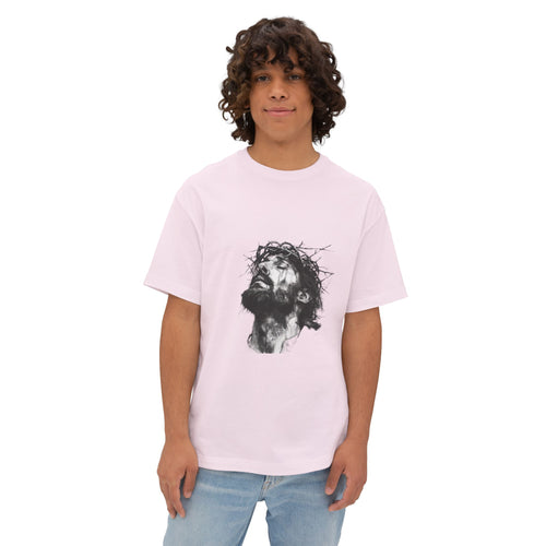 Jesus Loves You Oversized Tee — Jesus Crown of Thorns Graphic T-Shirt