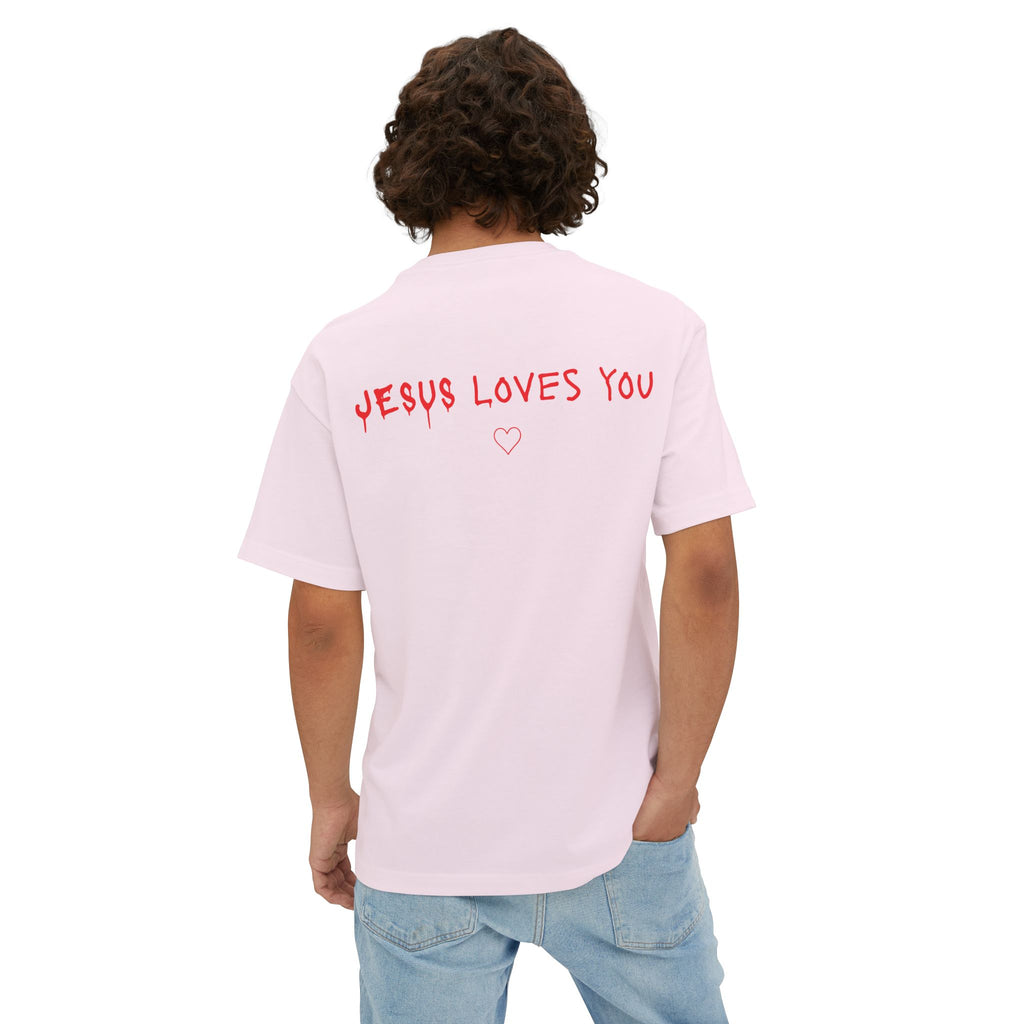 Jesus Loves You Oversized Tee — Jesus Crown of Thorns Graphic T-Shirt