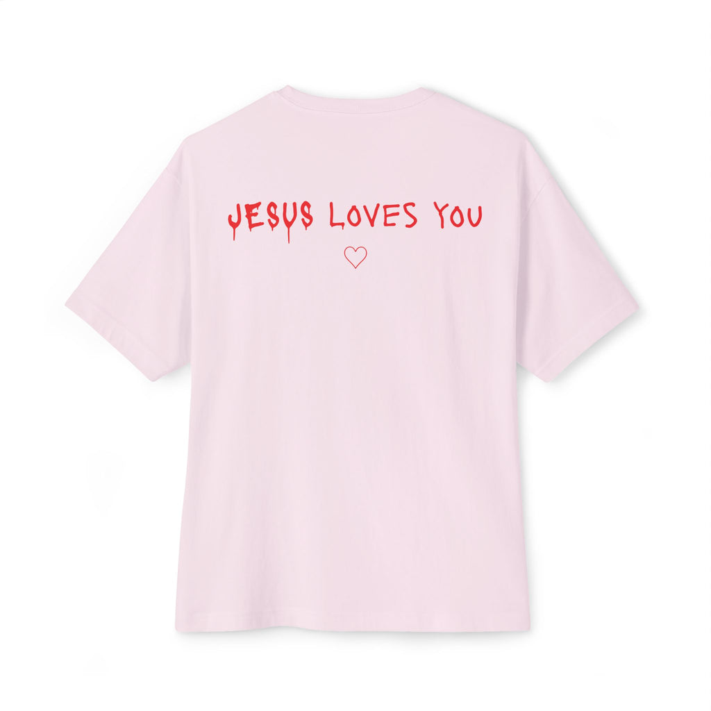 Jesus Loves You Oversized Tee — Jesus Crown of Thorns Graphic T-Shirt