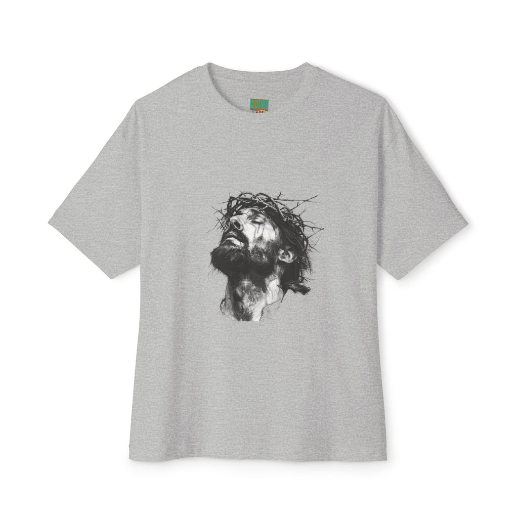 Jesus Loves You Oversized Tee — Jesus Crown of Thorns Graphic T-Shirt