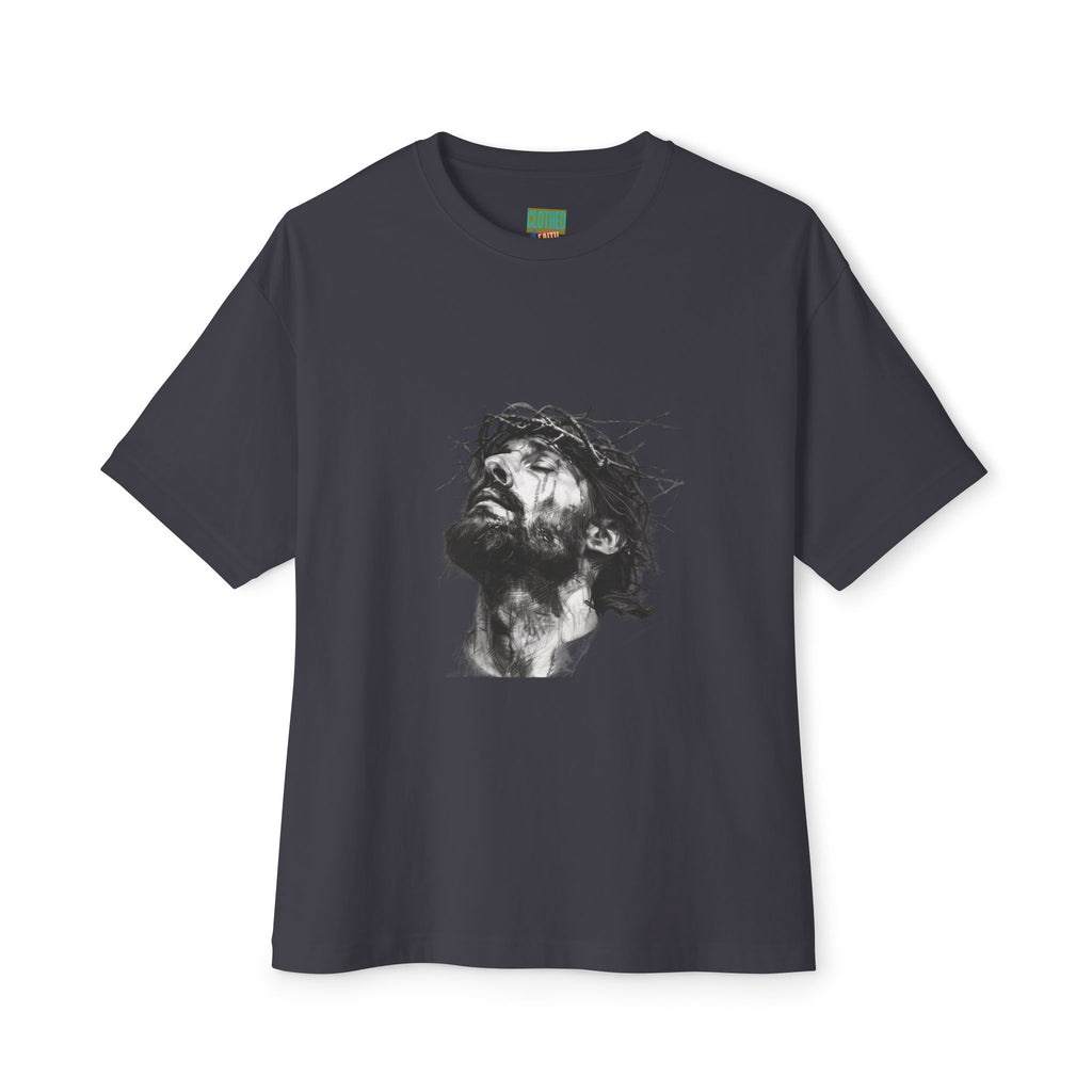 Jesus Loves You Oversized Tee — Jesus Crown of Thorns Graphic T-Shirt