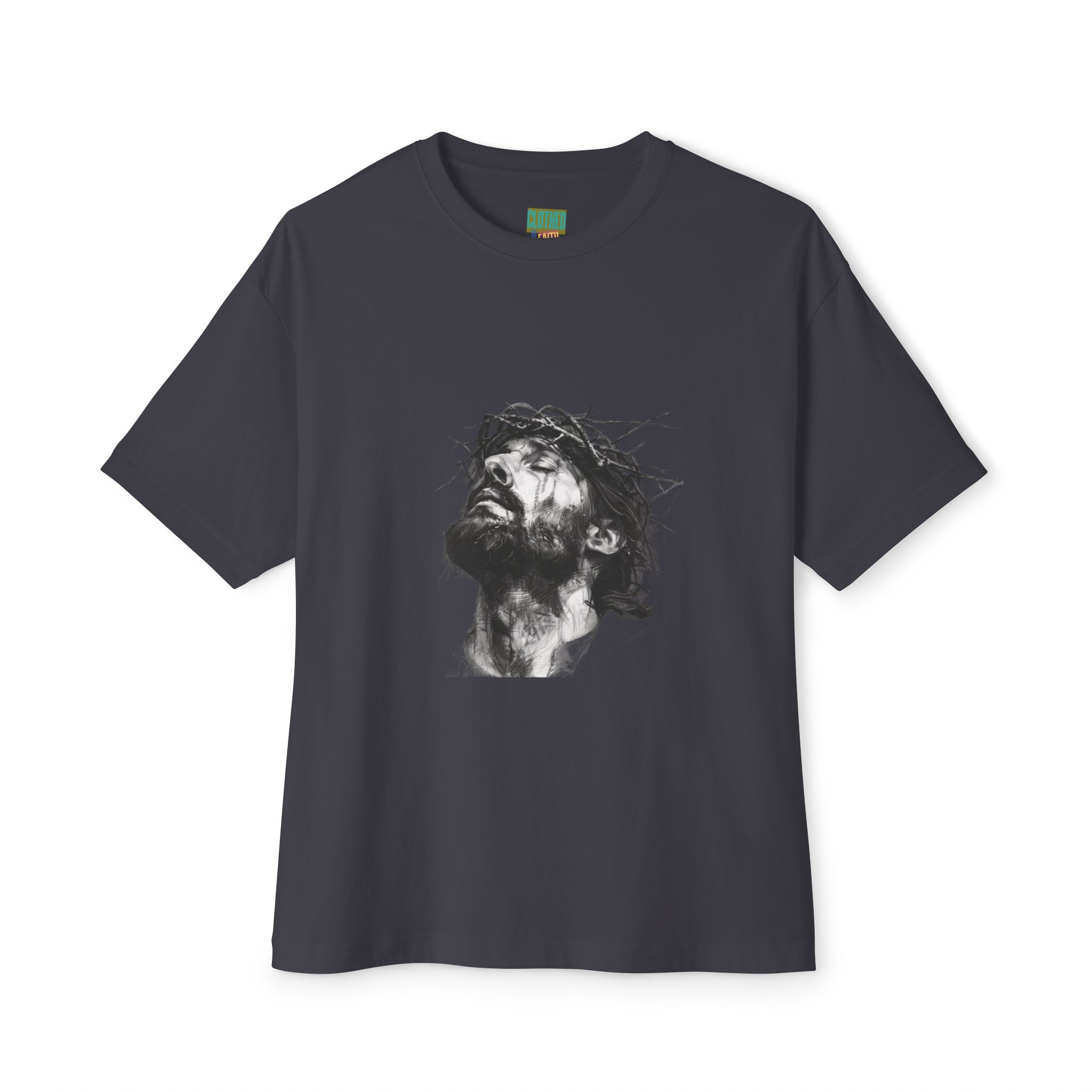 Jesus Loves You Oversized Tee — Jesus Crown of Thorns Graphic T-Shirt