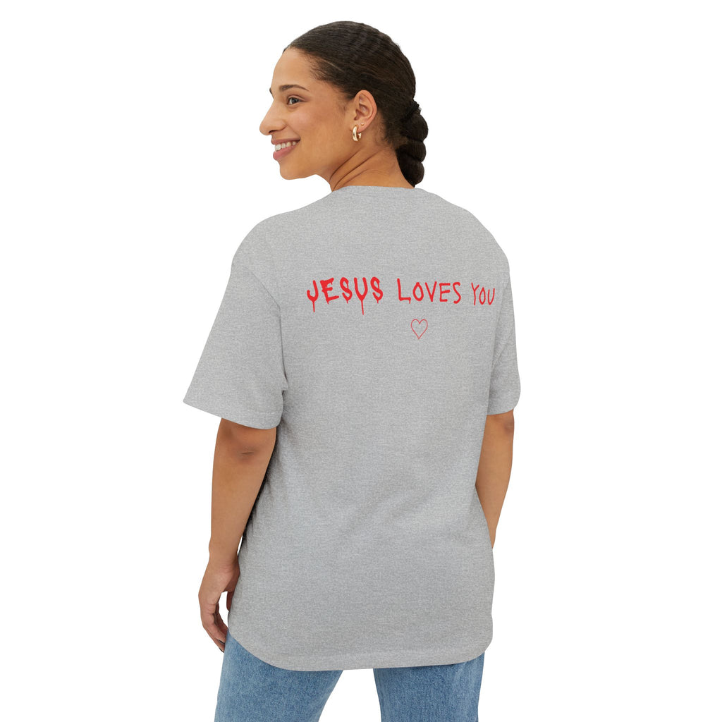 Jesus Loves You Oversized Tee — Jesus Crown of Thorns Graphic T-Shirt