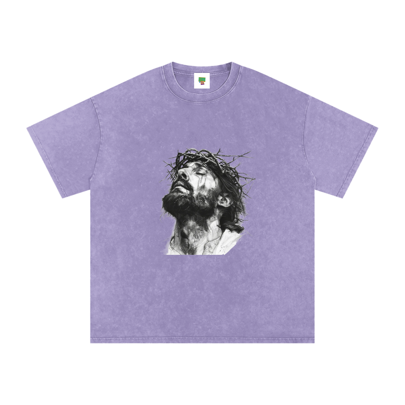 Jesus Loves You Snow Washed Oversized Cotton T-Shirt