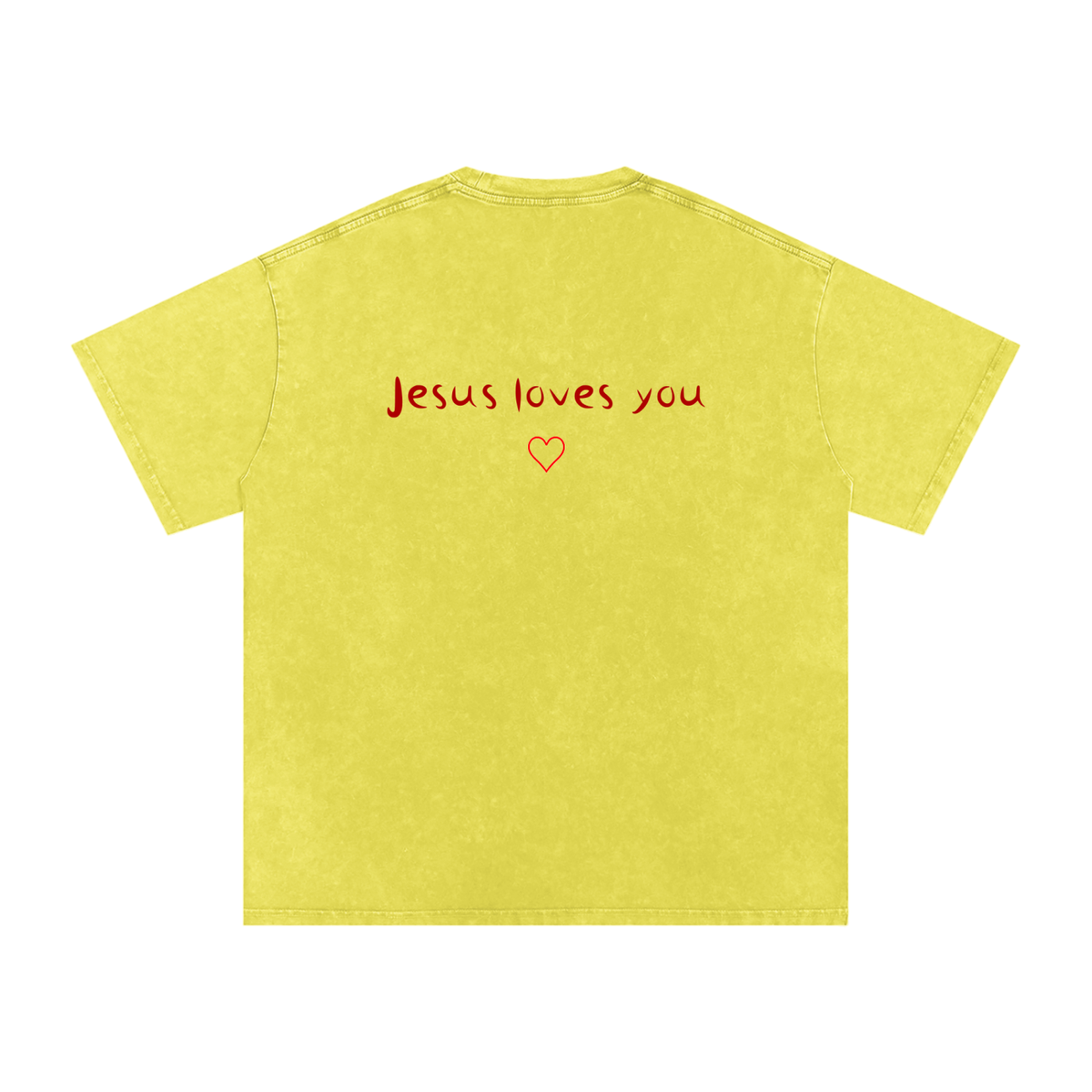 Jesus Loves You Snow Washed Oversized Cotton T-Shirt