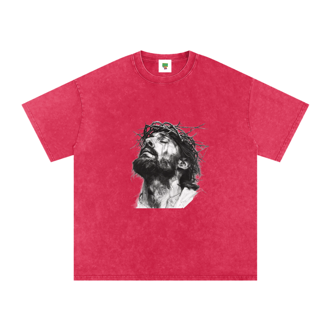 Jesus Loves You Snow Washed Oversized Cotton T-Shirt