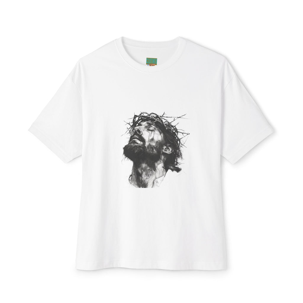 Jesus Loves You Oversized Tee — Jesus Crown of Thorns Graphic T-Shirt