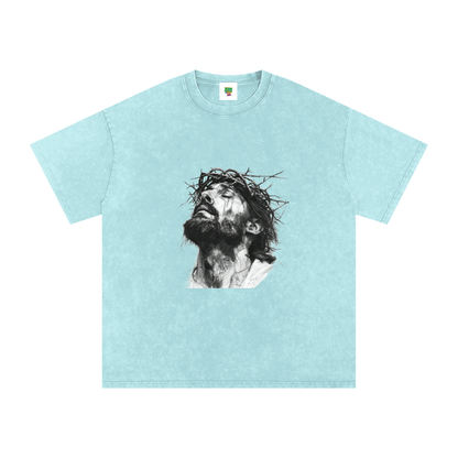 Jesus Loves You Snow Washed Oversized Cotton T-Shirt