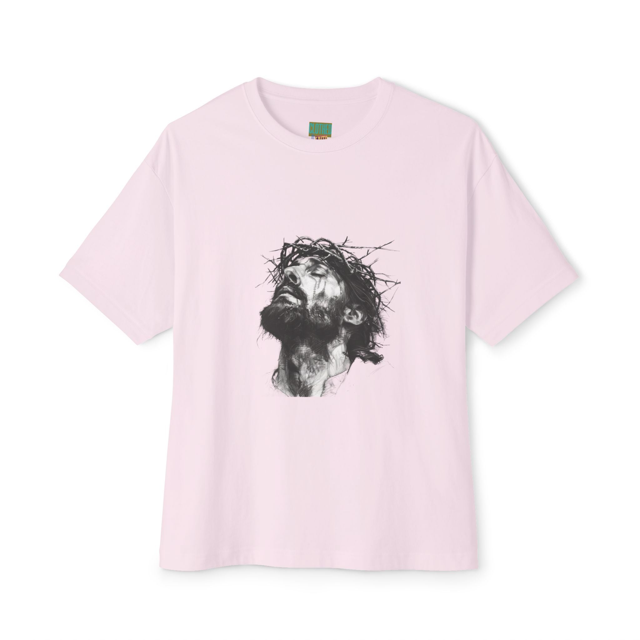 Jesus Loves You Oversized Tee — Jesus Crown of Thorns Graphic T-Shirt