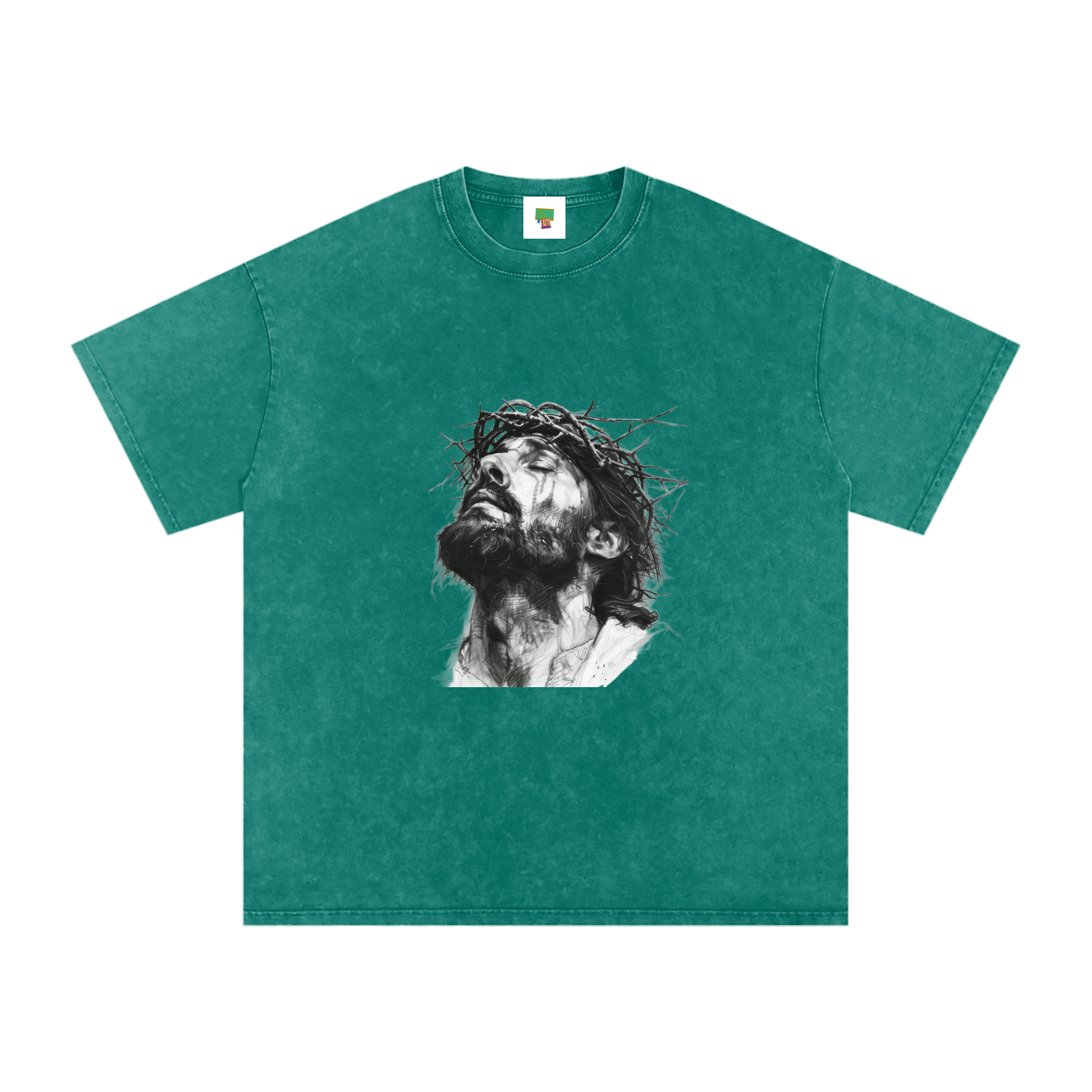 Jesus Loves You Snow Washed Oversized Cotton T-Shirt