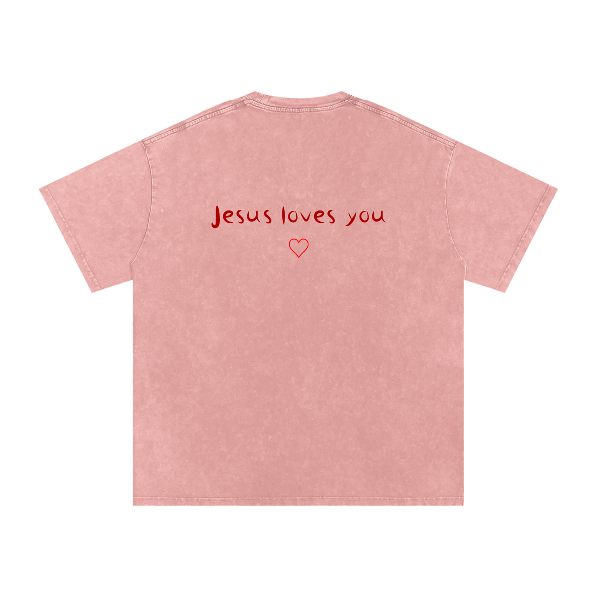 Jesus Loves You Snow Washed Oversized Cotton T-Shirt