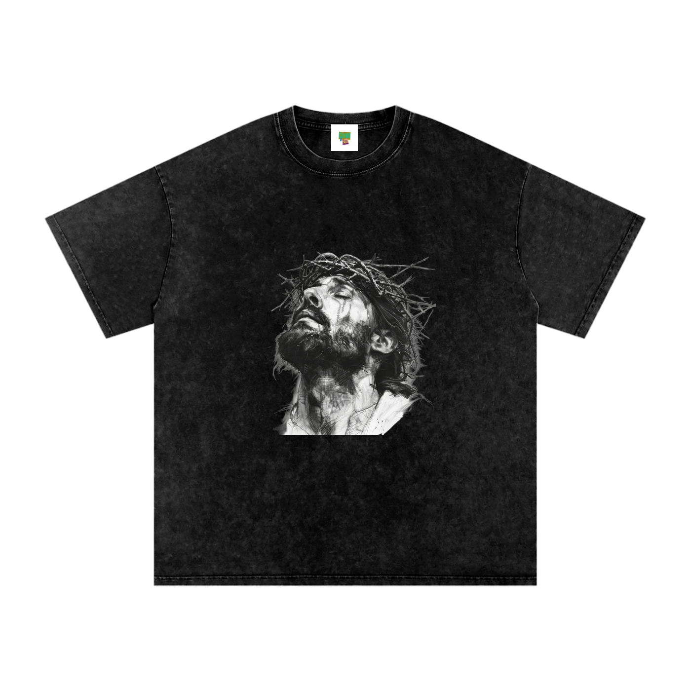 Jesus Loves You Snow Washed Oversized Cotton T-Shirt
