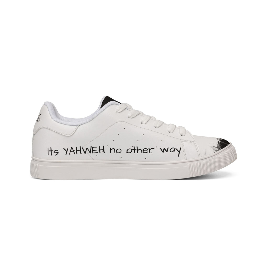 White Script Scripture Sneakers | Low-Top Leather Sneakers