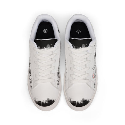 White Script Scripture Sneakers | Low-Top Leather Sneakers