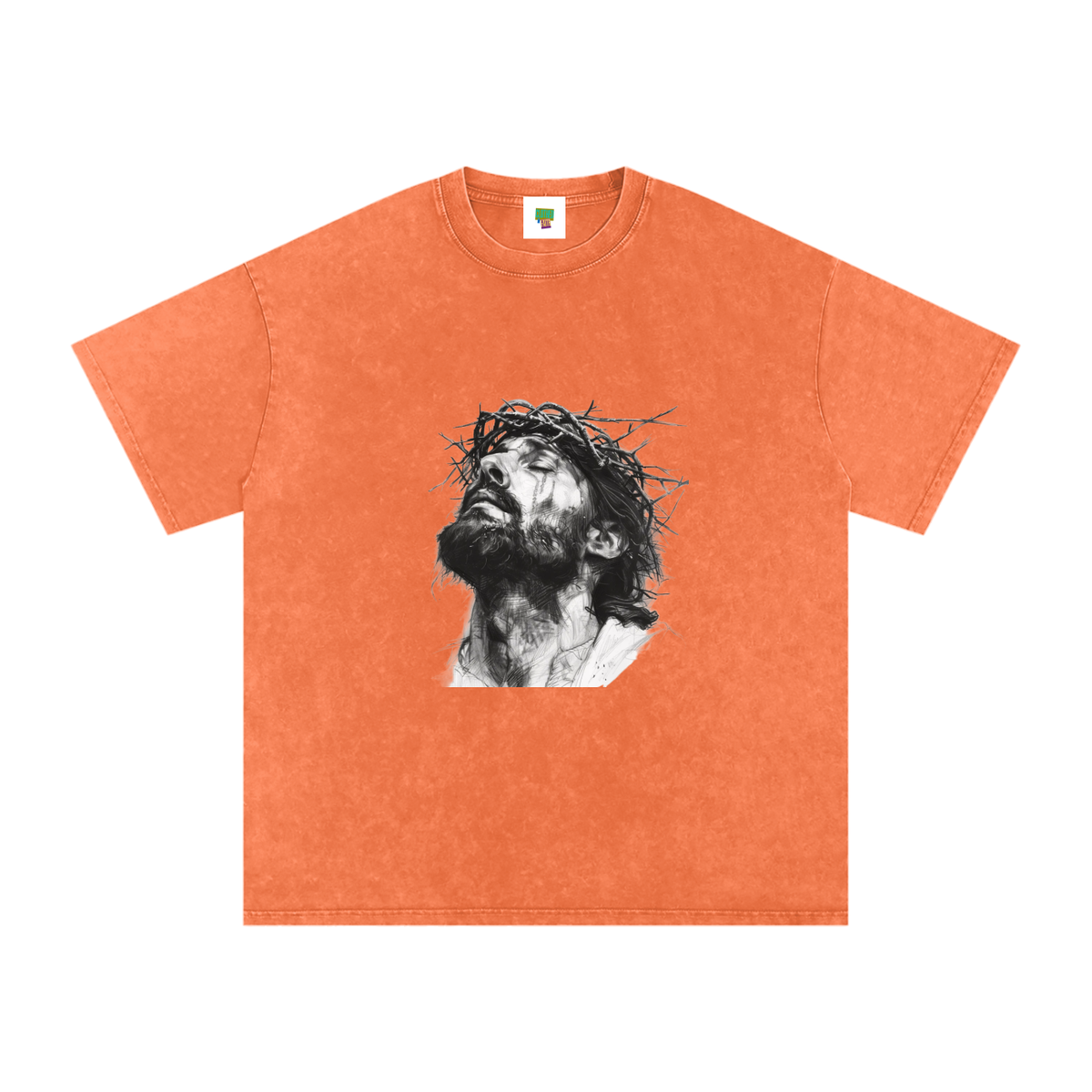 Jesus Loves You Snow Washed Oversized Cotton T-Shirt