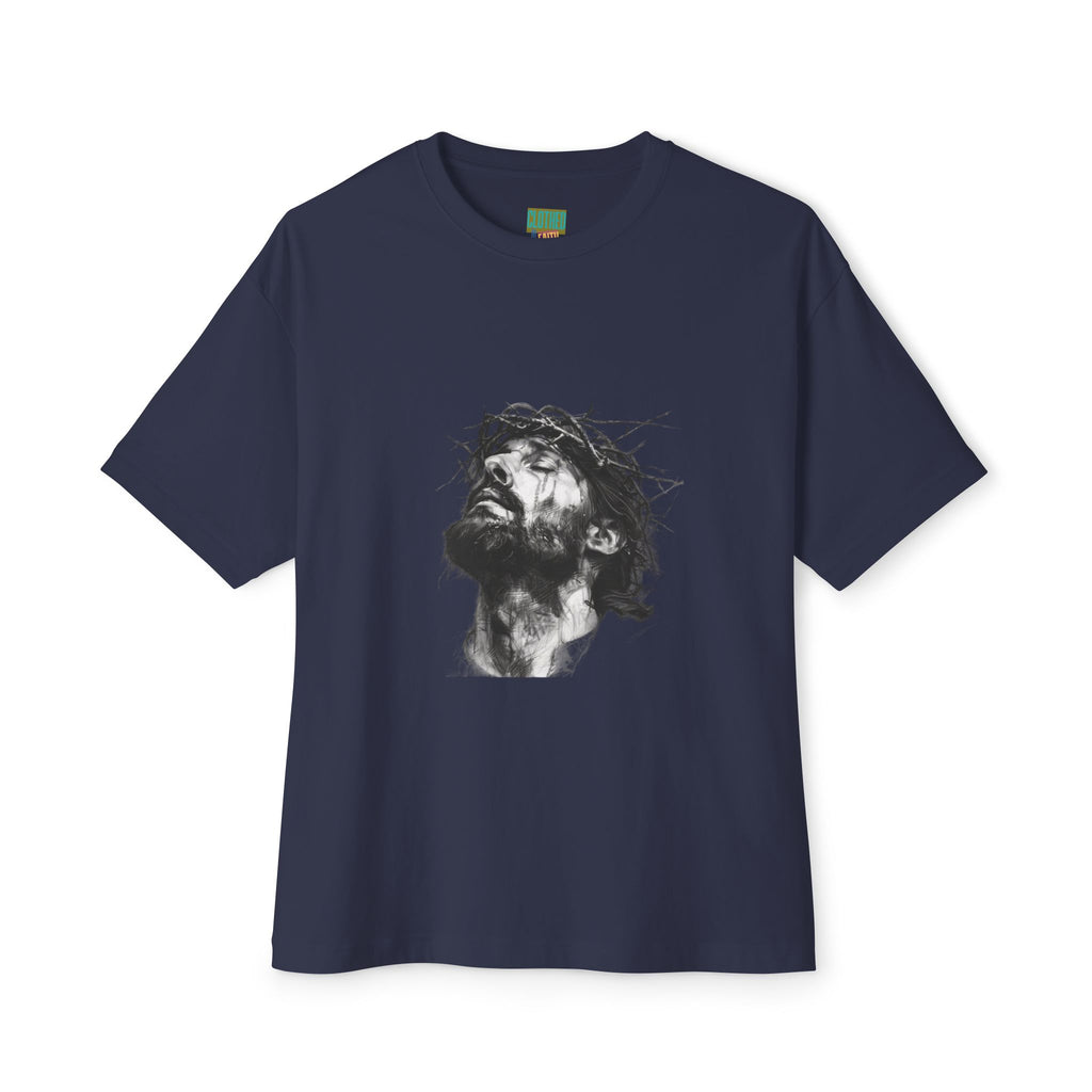 Jesus Loves You Oversized Tee — Jesus Crown of Thorns Graphic T-Shirt