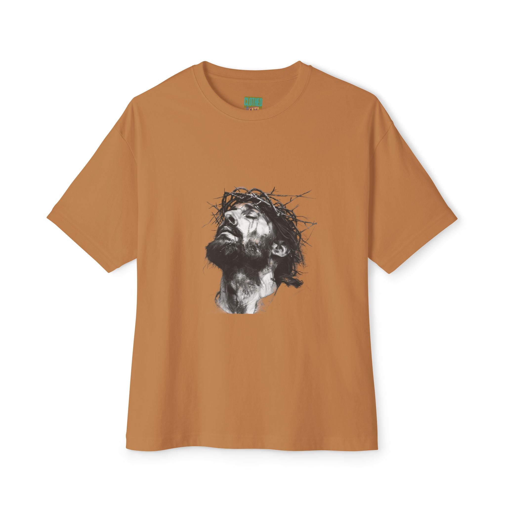 Jesus Loves You Oversized Tee — Jesus Crown of Thorns Graphic T-Shirt