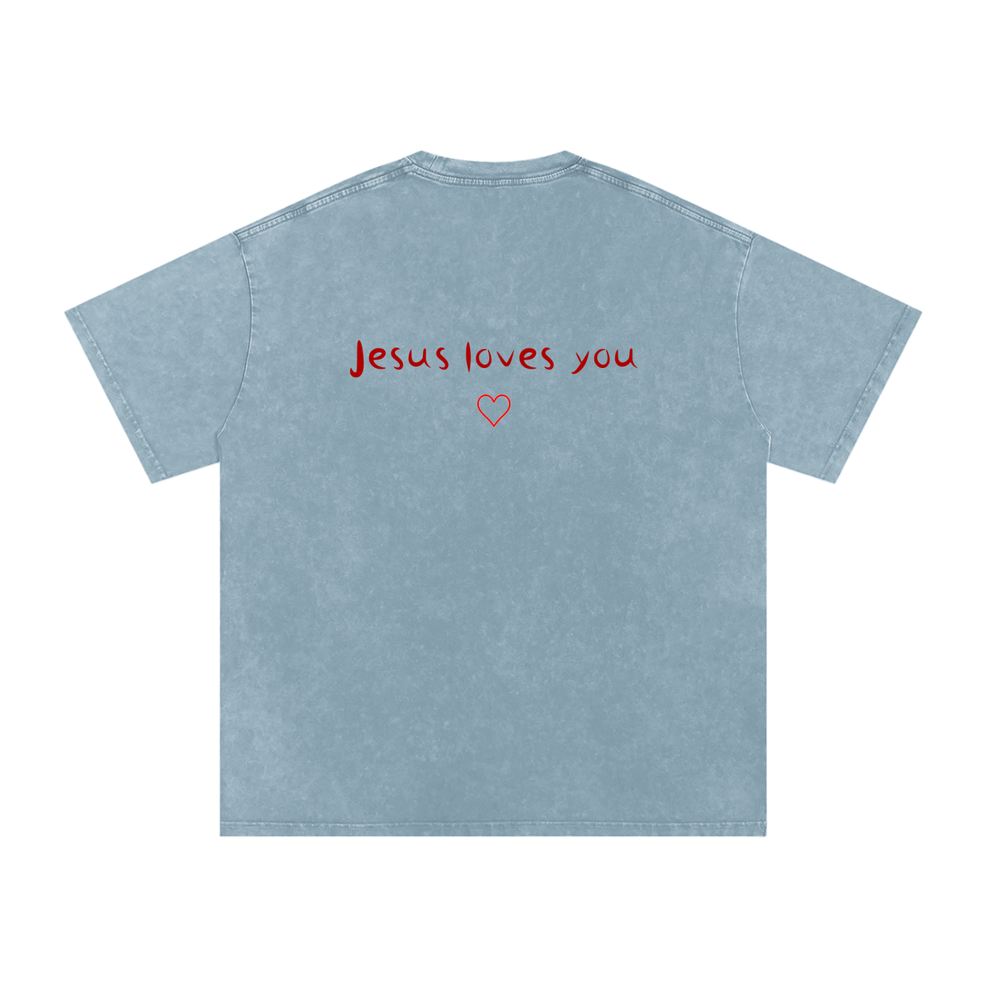 Jesus Loves You Snow Washed Oversized Cotton T-Shirt