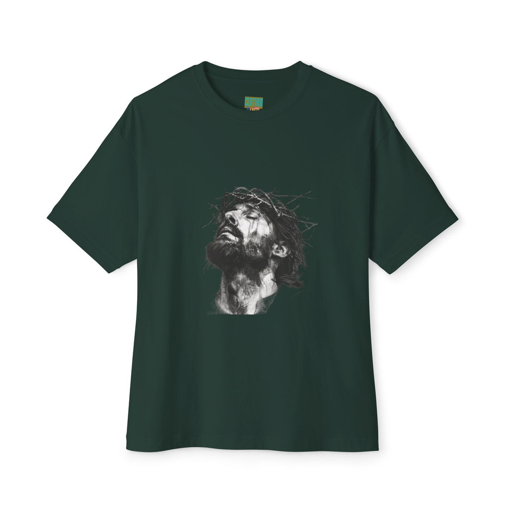 Jesus Loves You Oversized Tee — Jesus Crown of Thorns Graphic T-Shirt