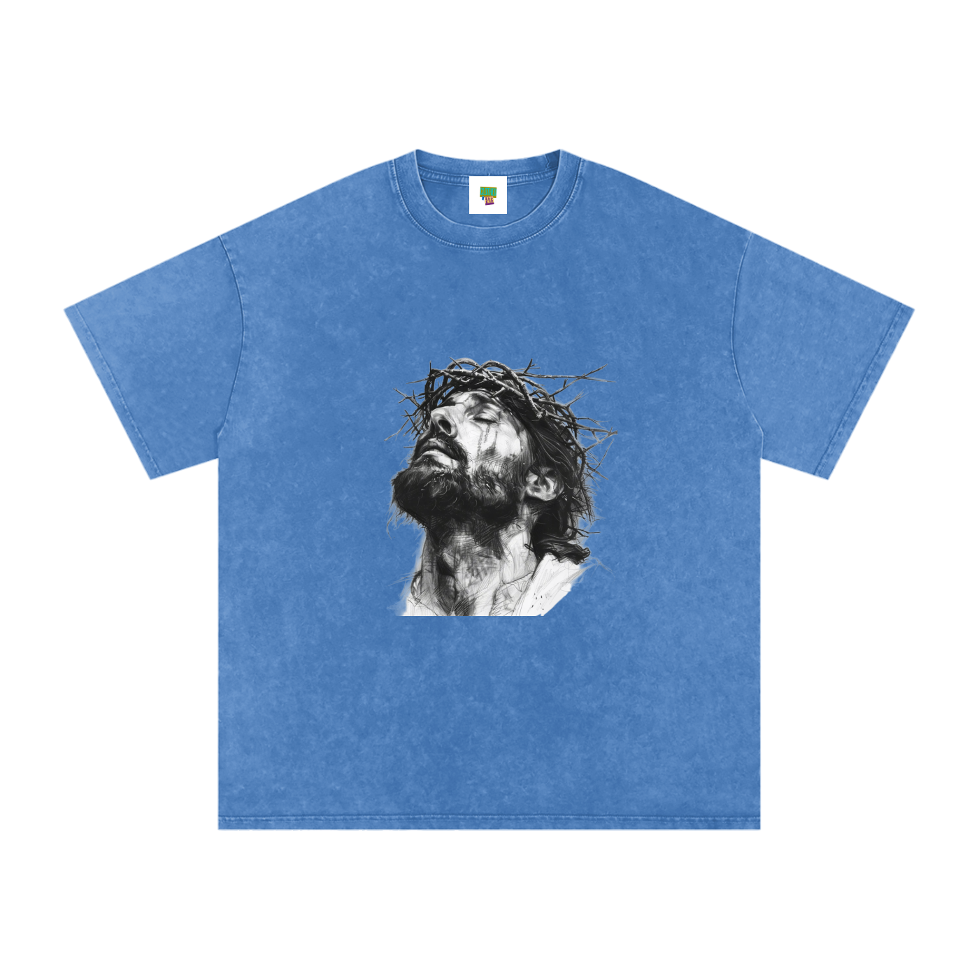 Jesus Loves You Snow Washed Oversized Cotton T-Shirt