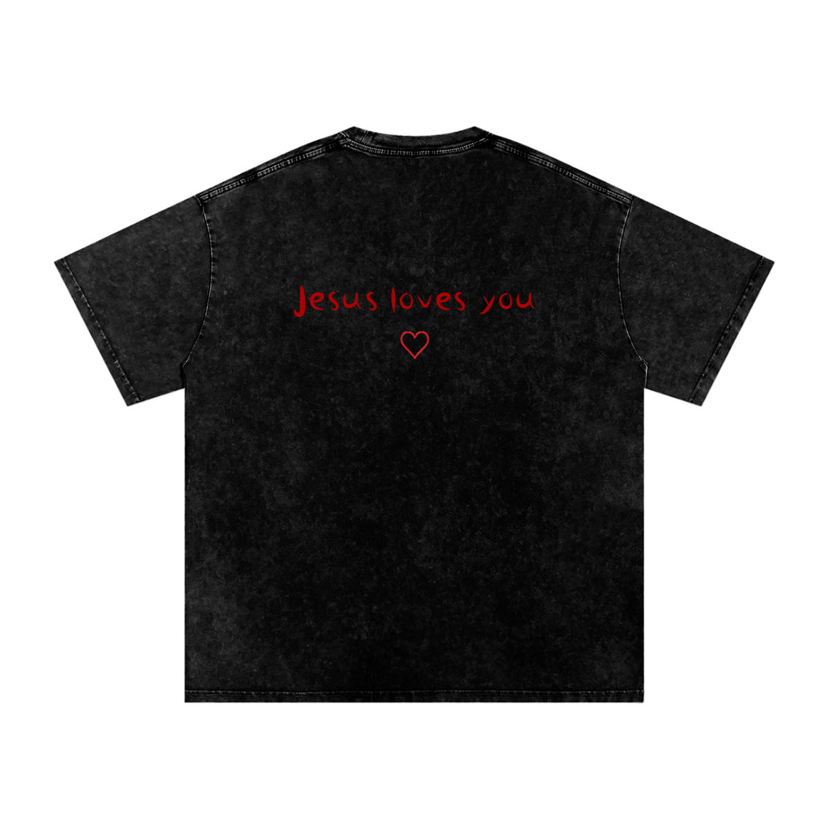 Jesus Loves You Snow Washed Oversized Cotton T-Shirt