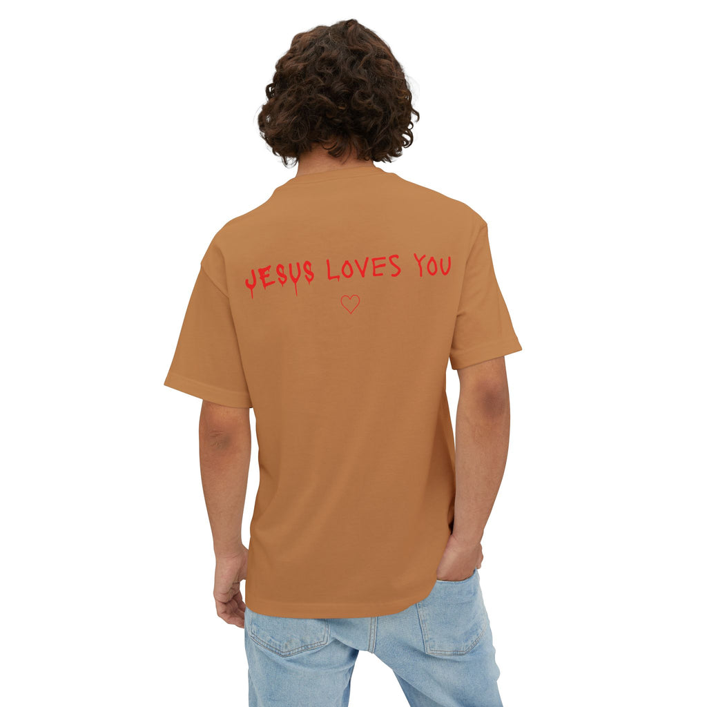 Jesus Loves You Oversized Tee — Jesus Crown of Thorns Graphic T-Shirt
