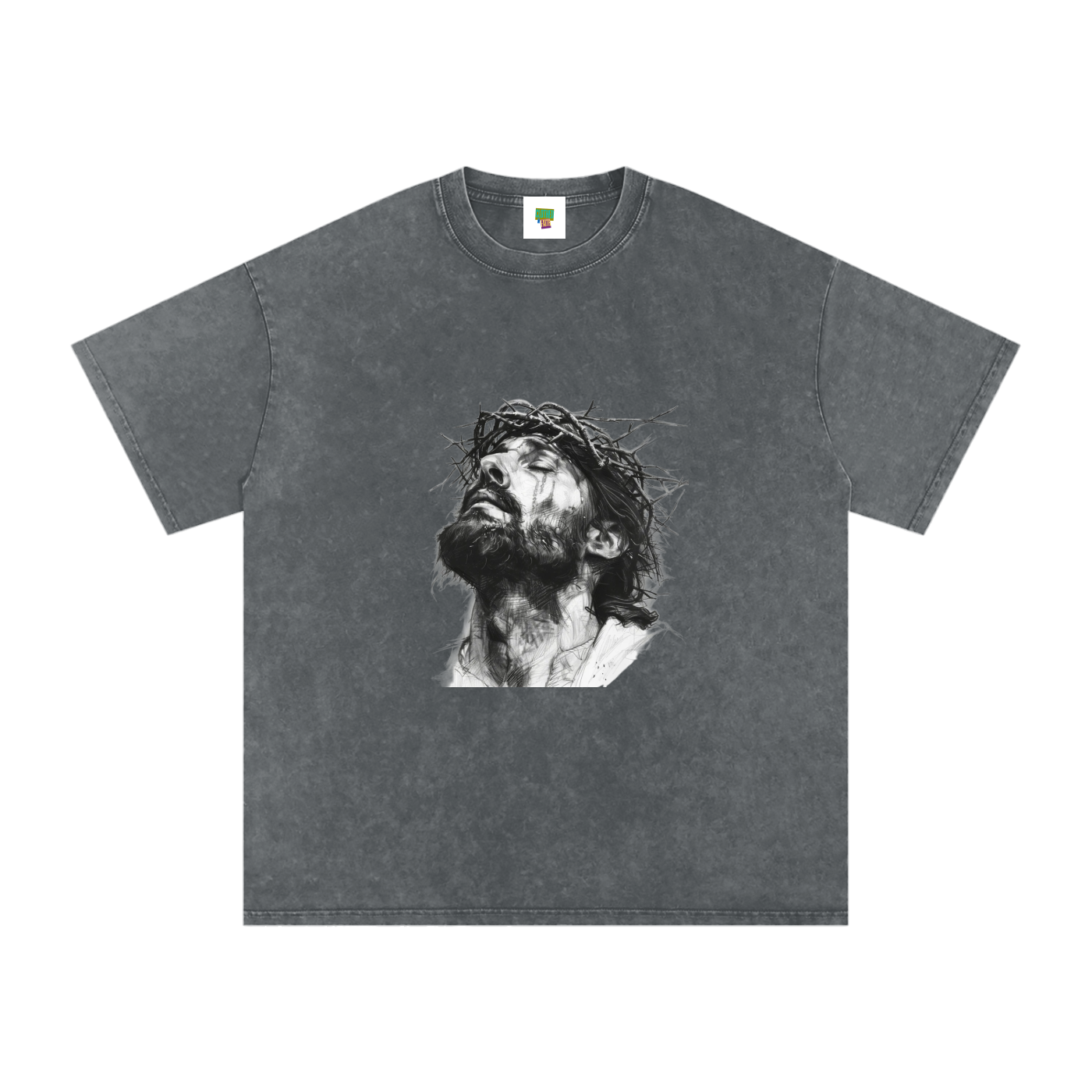 Jesus Loves You Snow Washed Oversized Cotton T-Shirt