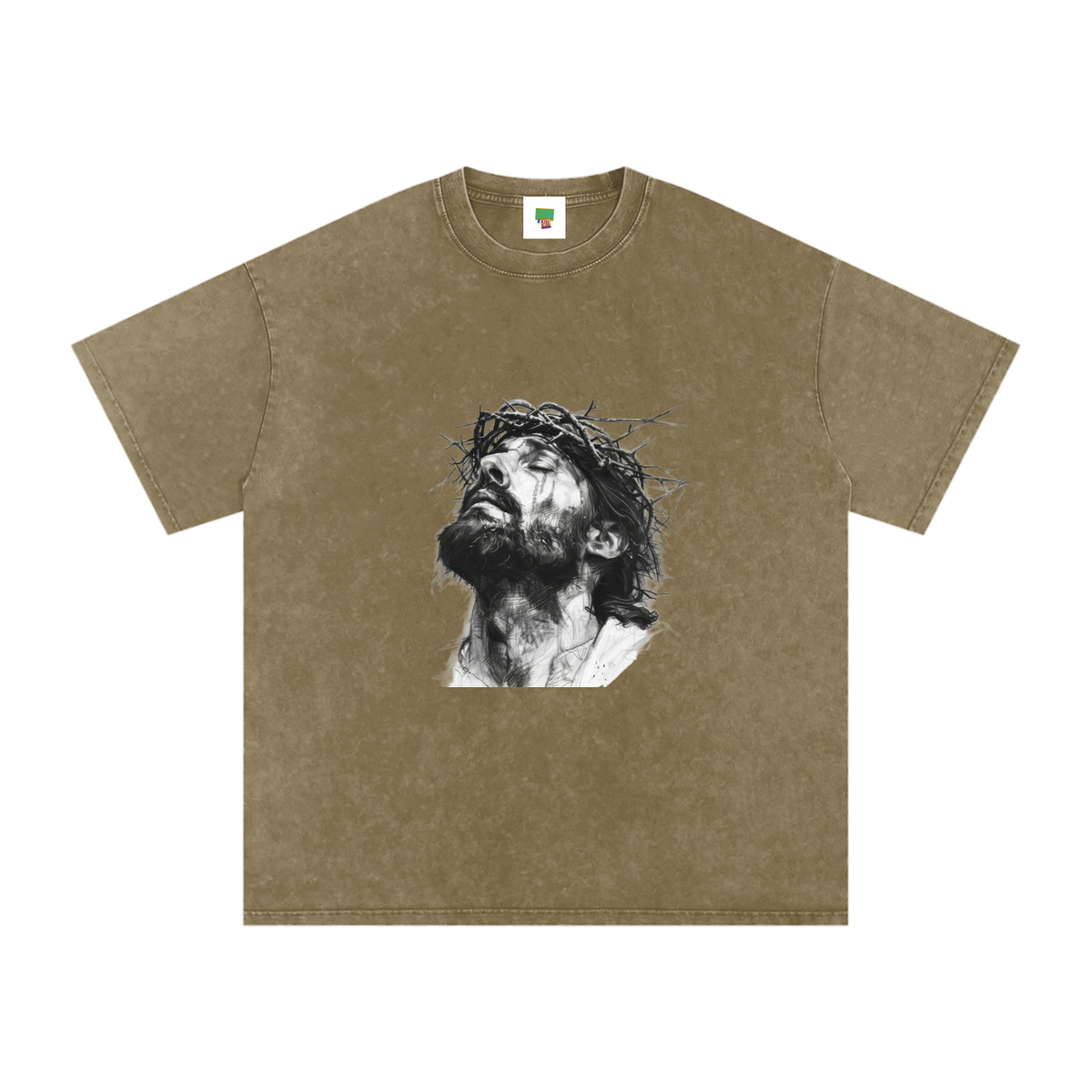 Jesus Loves You Snow Washed Oversized Cotton T-Shirt