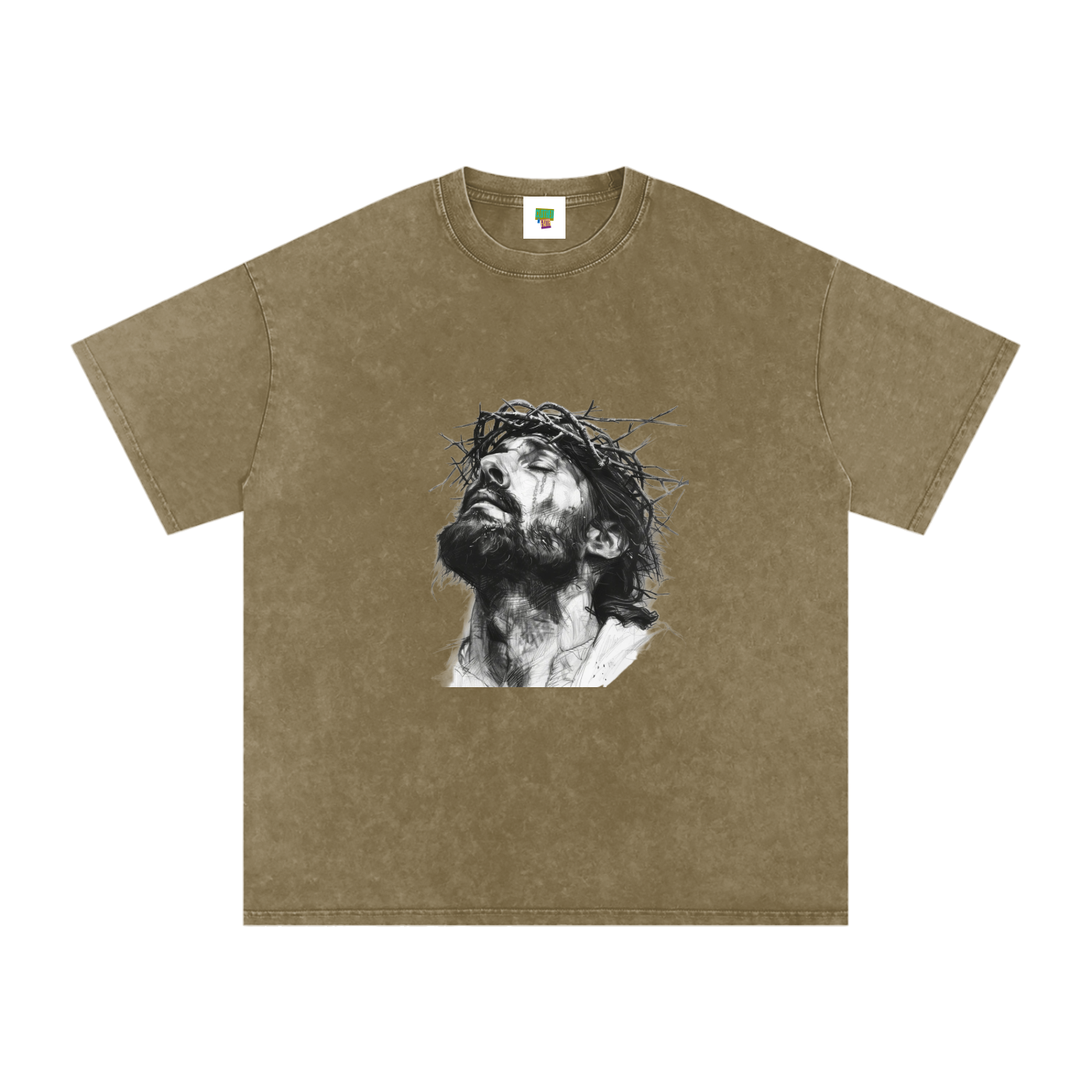 Jesus Loves You Snow Washed Oversized Cotton T-Shirt