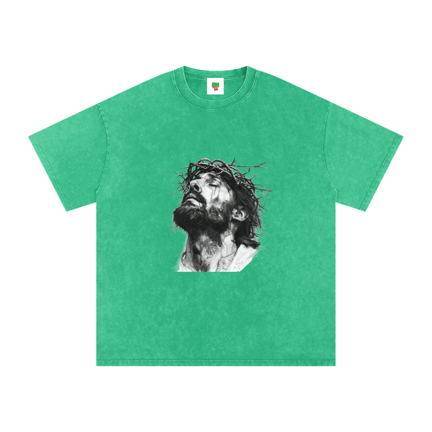Jesus Loves You Snow Washed Oversized Cotton T-Shirt