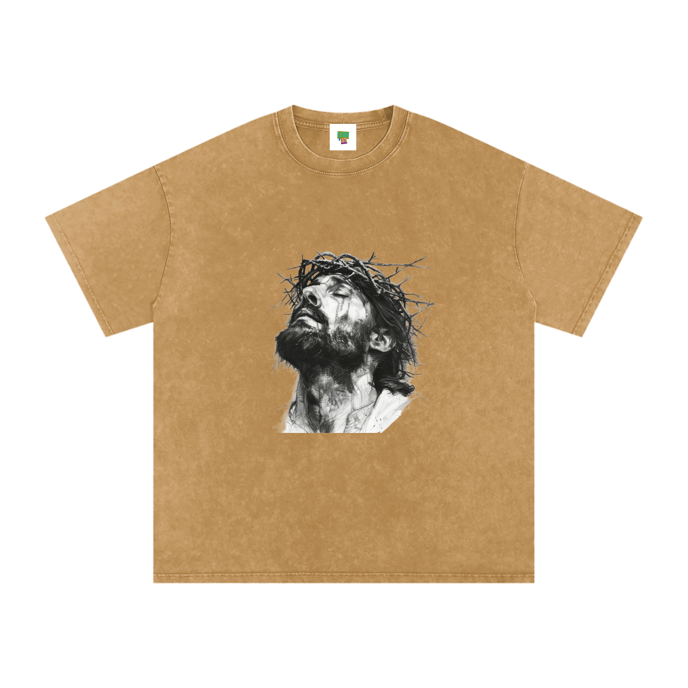 Jesus Loves You Snow Washed Oversized Cotton T-Shirt