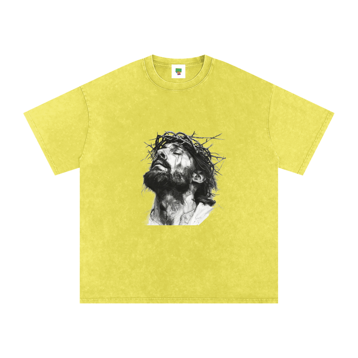Jesus Loves You Snow Washed Oversized Cotton T-Shirt