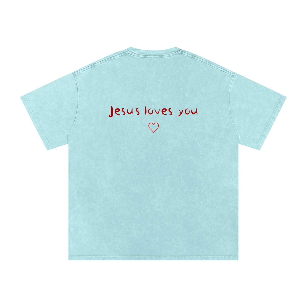 Jesus Loves You Snow Washed Oversized Cotton T-Shirt