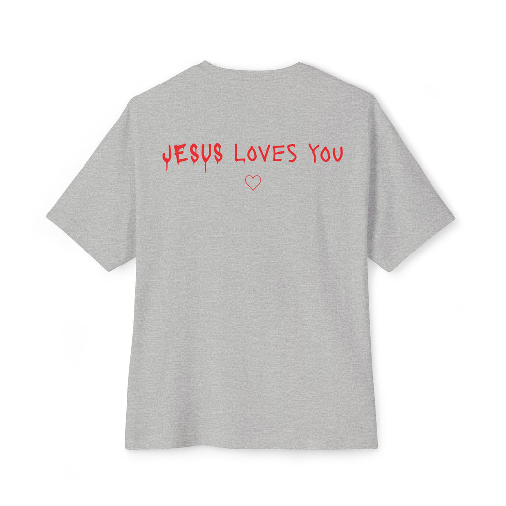 Jesus Loves You Oversized Tee — Jesus Crown of Thorns Graphic T-Shirt