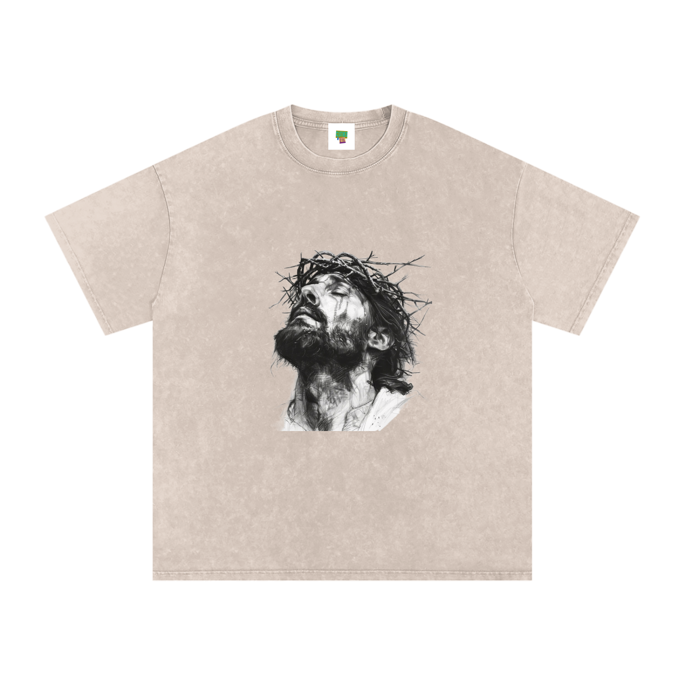 Jesus Loves You Snow Washed Oversized Cotton T-Shirt