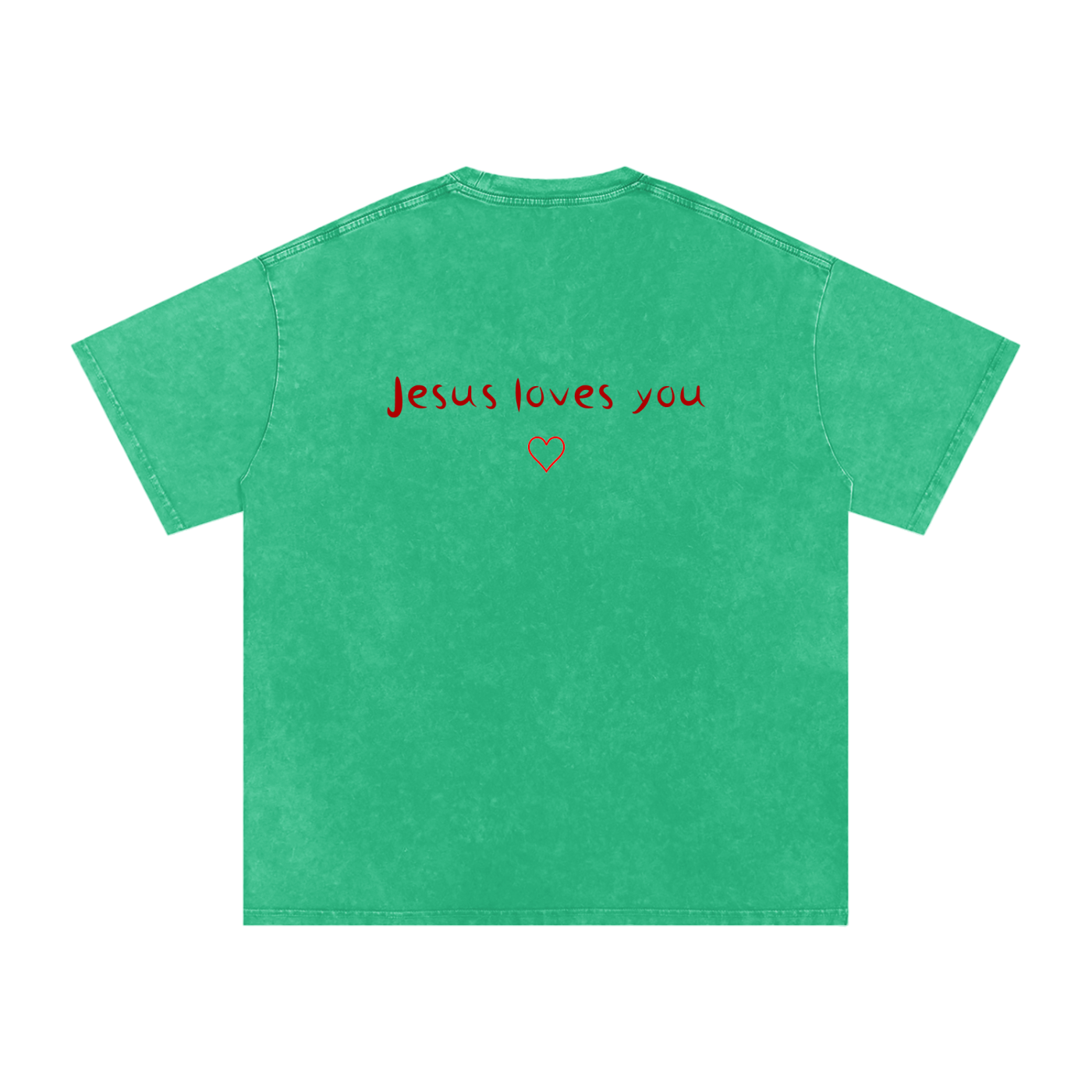 Jesus Loves You Snow Washed Oversized Cotton T-Shirt