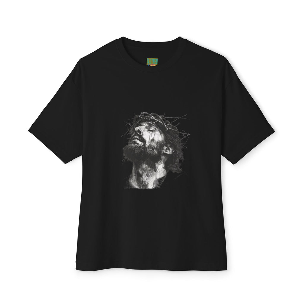 Jesus Loves You Oversized Tee — Jesus Crown of Thorns Graphic T-Shirt