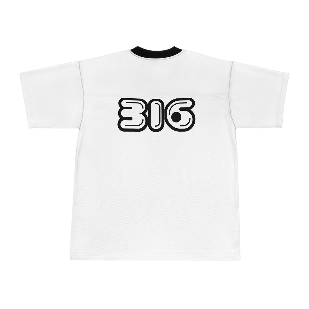 Pink Retro 'John Eric' Football Jersey — Vintage Bubble Letter AOP Tee