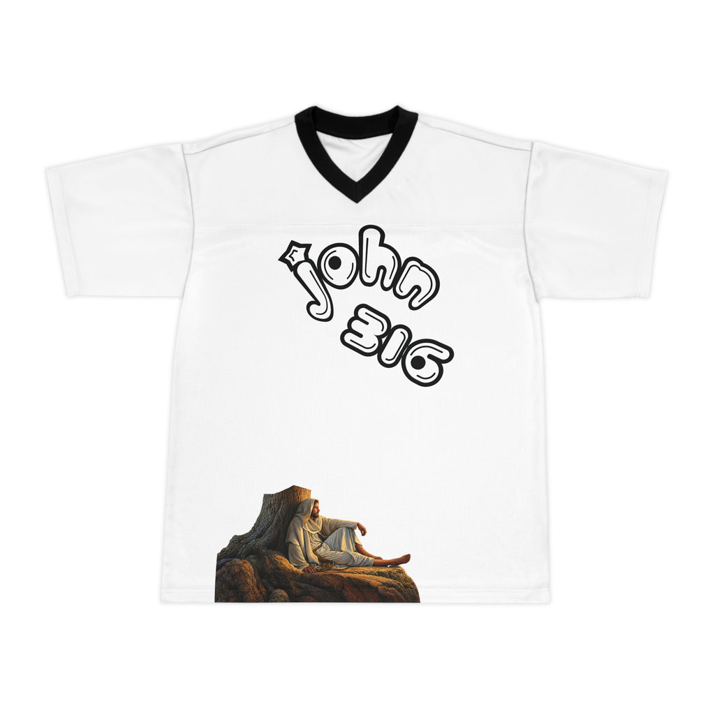 Pink Retro 'John Eric' Football Jersey — Vintage Bubble Letter AOP Tee