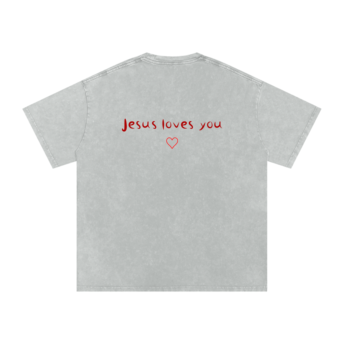 Jesus Loves You Snow Washed Oversized Cotton T-Shirt