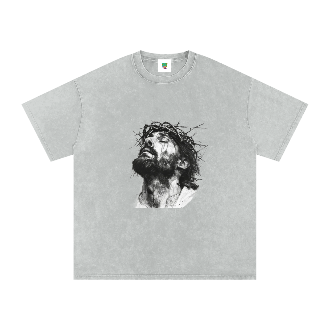 Jesus Loves You Snow Washed Oversized Cotton T-Shirt