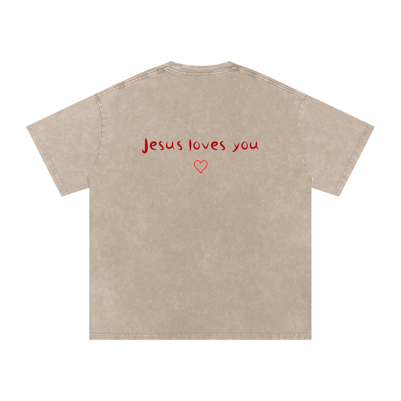 Jesus Loves You Snow Washed Oversized Cotton T-Shirt