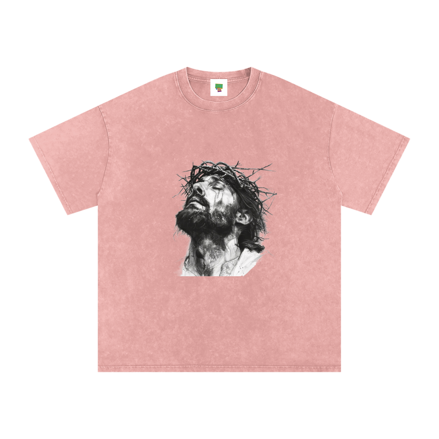 Jesus Loves You Snow Washed Oversized Cotton T-Shirt