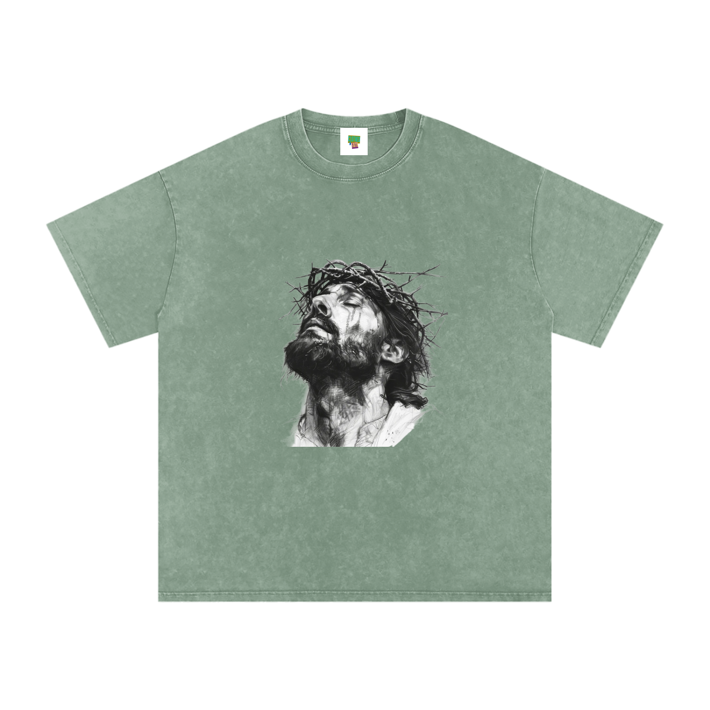 Jesus Loves You Snow Washed Oversized Cotton T-Shirt