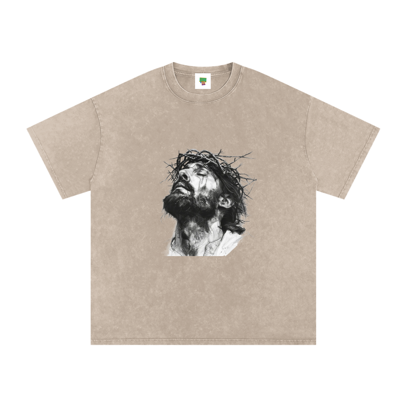 Jesus Loves You Snow Washed Oversized Cotton T-Shirt