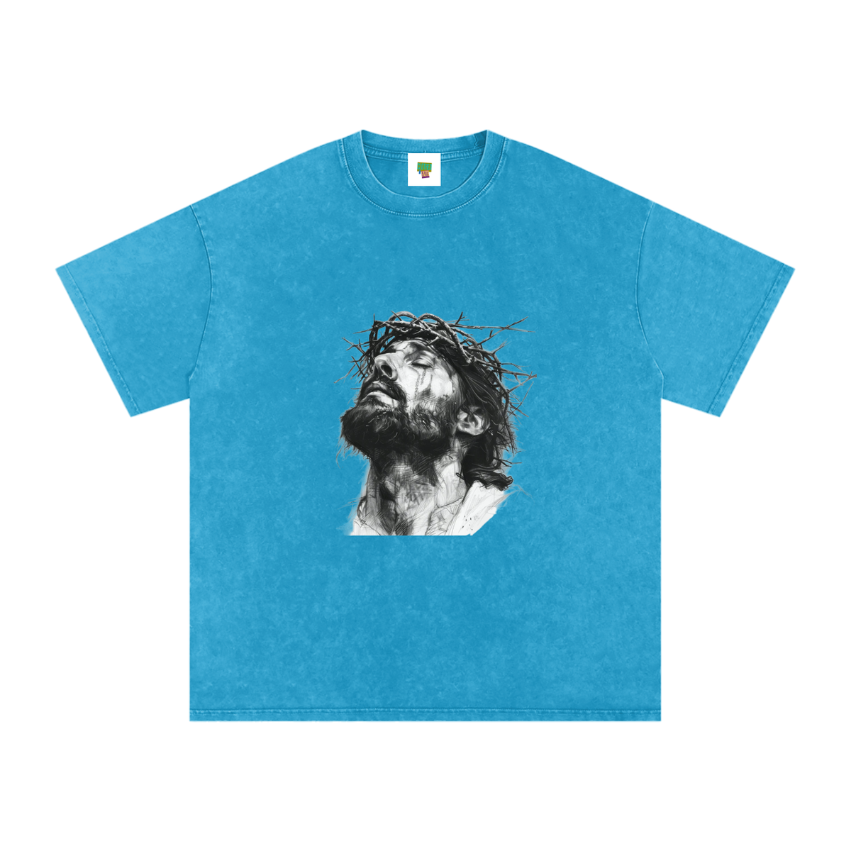 Jesus Loves You Snow Washed Oversized Cotton T-Shirt