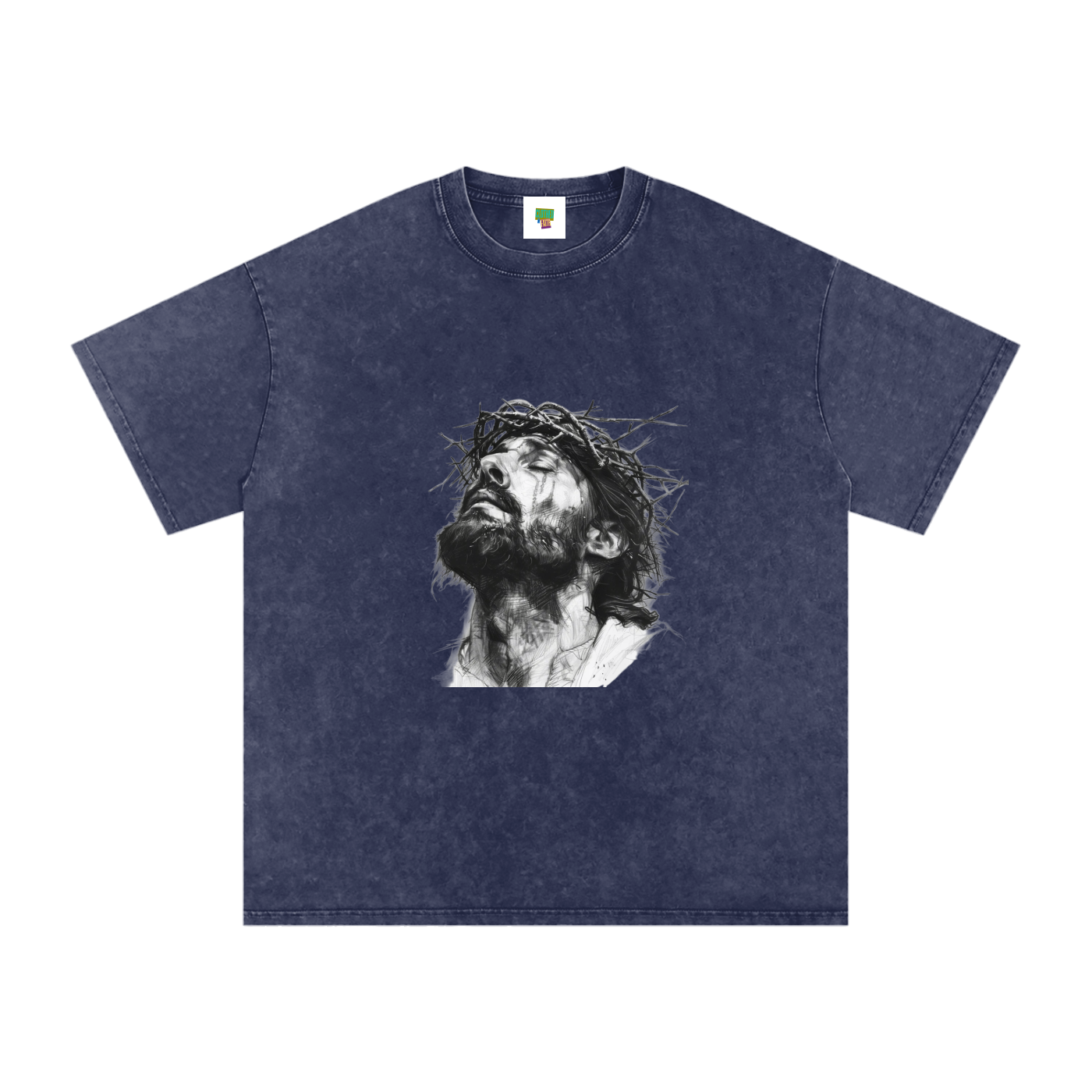 Jesus Loves You Snow Washed Oversized Cotton T-Shirt