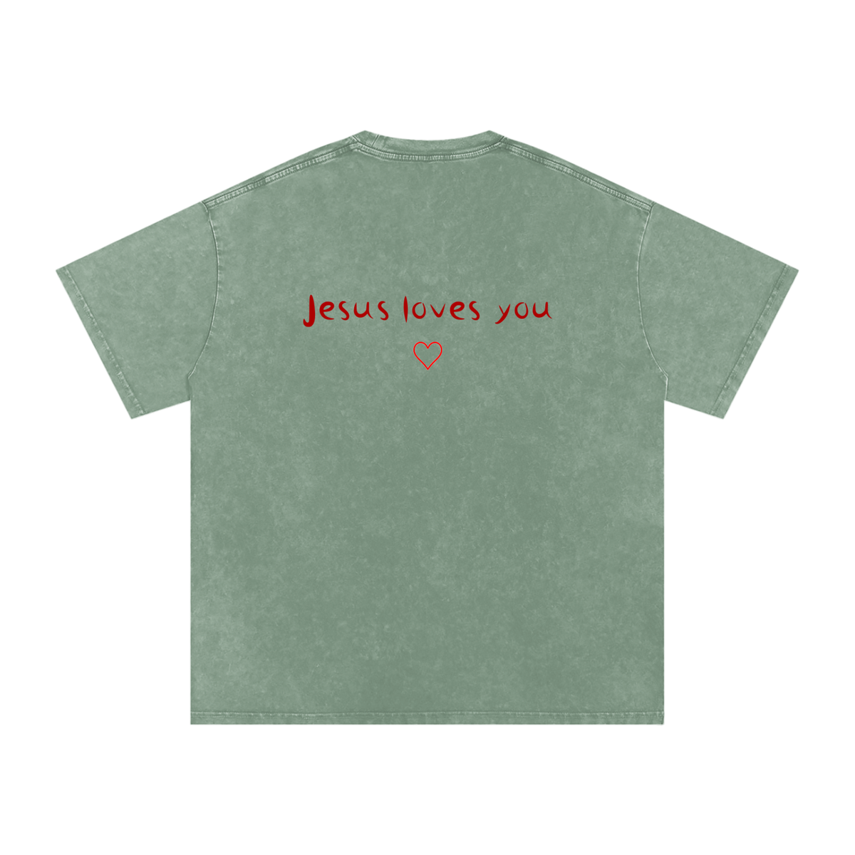 Jesus Loves You Snow Washed Oversized Cotton T-Shirt